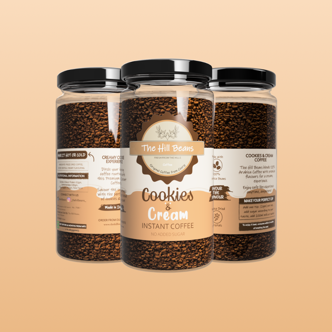 Cookies & Cream Instant Coffee Powder - 100gm Jar