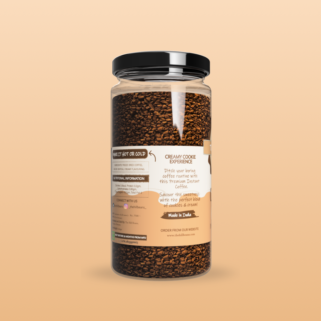 Belgian Chocolate, Irish Cream, Cookies & Cream Instant Coffee Powder - Pack of 3 (100gm Jars)