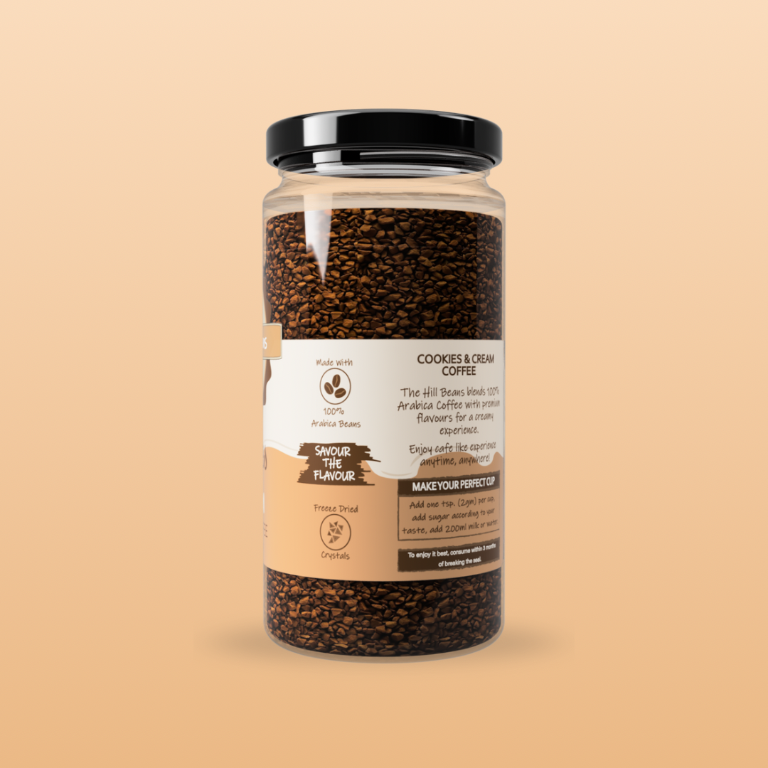 Belgian Chocolate, Irish Cream, Cookies & Cream Instant Coffee Powder - Pack of 3 (100gm Jars)